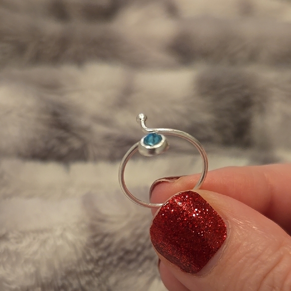 Elegant Silver Blue Gemstone Toe Ring Brand New In Box - Picture 4 of 7